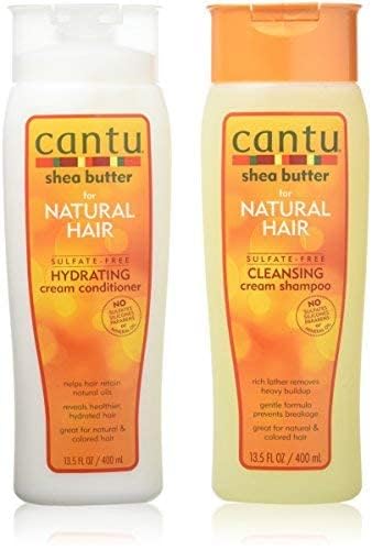 Cantu Shea Butter Cleansing Shampoo + Hydrating Conditioner 13.5 Fl Oz (Pack of 2)